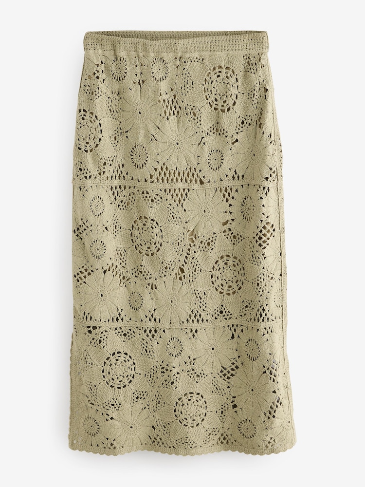 SALBEIGRÜN - Crochet Midi Skirt - Image 6 of 8