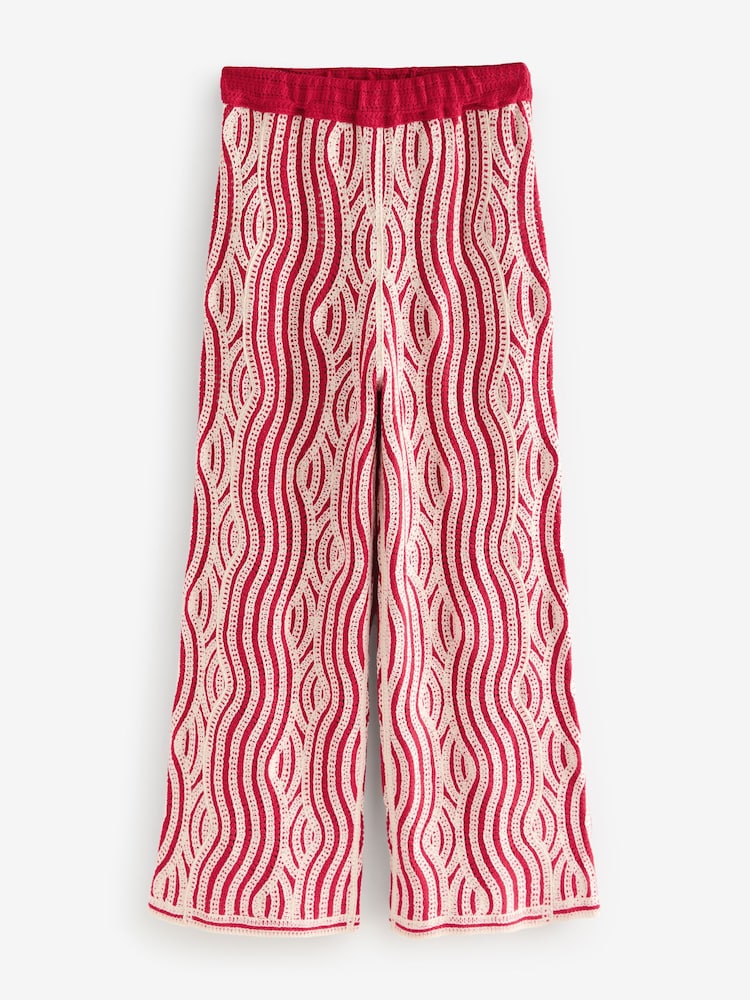 Rouge et écru - Pantalon Wave Crochet - Image 5 of 7