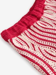 Rojo crudo - Pantalones de crochet ondulados - Imagen 6 de 7