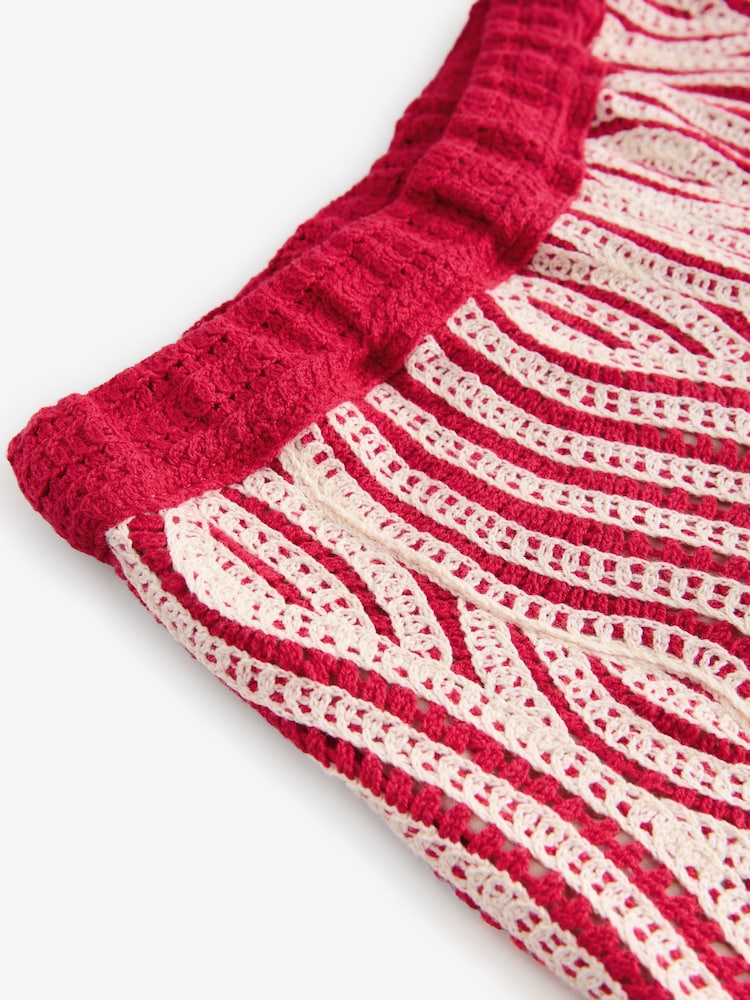 Rouge et écru - Pantalon Wave Crochet - Image 6 of 7