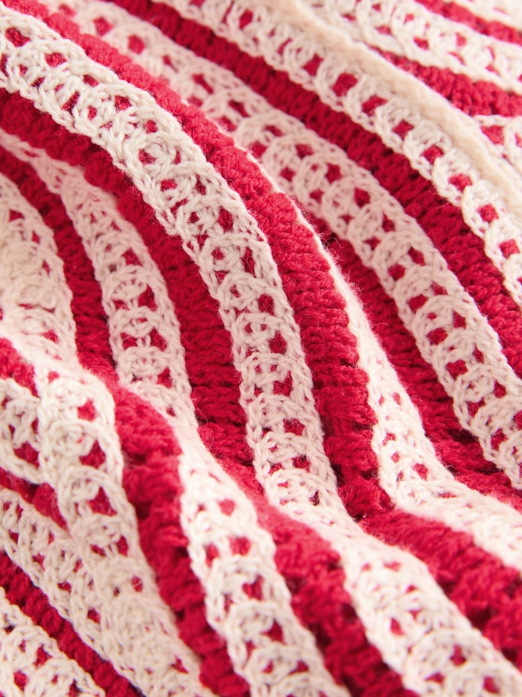 Rojo crudo - Pantalones de crochet ondulados - Imagen 7 de 7