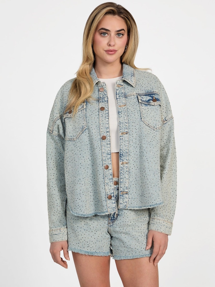 Guess Diamante Western White Shacket - Imagen 1 de 5