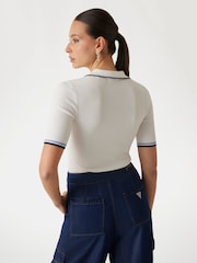Guess Thalia Short Sleeve White Polo Shirt - Image 3 of 4