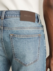 Reiss Washed Indigo Green Cast Picton Cotton-Stretch Slim-Fit Jeans - Image 5 of 7