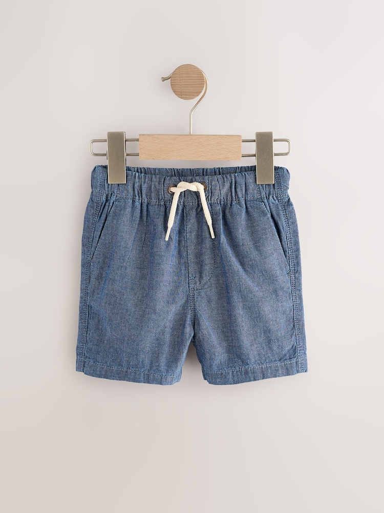 Chambray Blue Pull On Shorts (3mths-7yrs) - Image 1 of 4