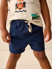 marine - Short en lin Blend à enfiler (3 mois à 7 ans) - Image 1 de 7