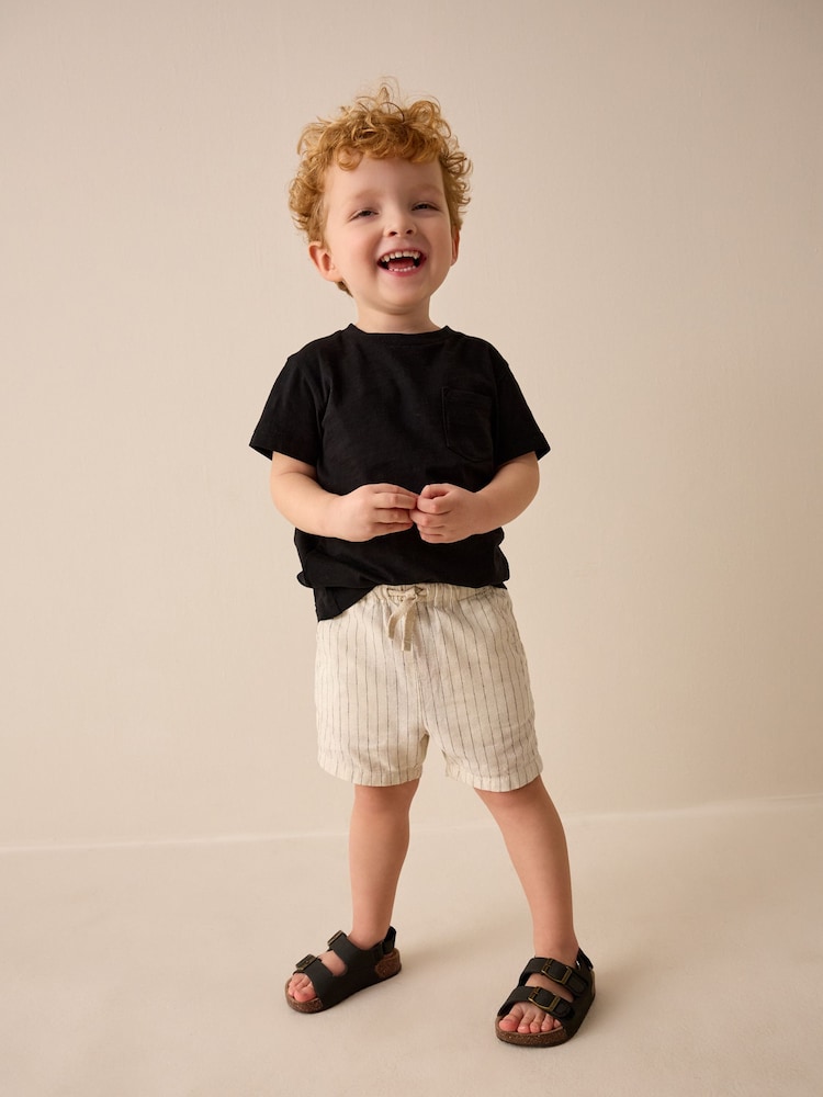 Rayure Ecru - Short en lin Blend à enfiler (3 mois à 7 ans) - Image 2 of 8