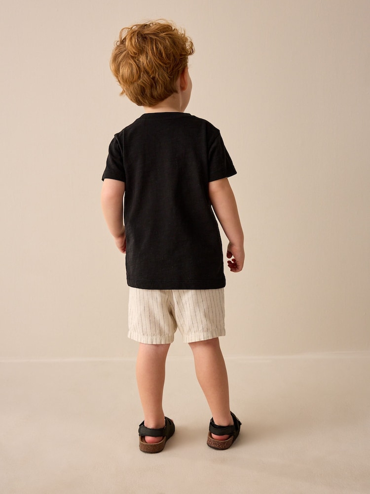 Rayure Ecru - Short en lin Blend à enfiler (3 mois à 7 ans) - Image 3 of 8