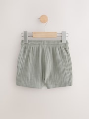 Sage Green Soft Textured Pull On Shorts (3mths-7yrs) - Image 2 of 4