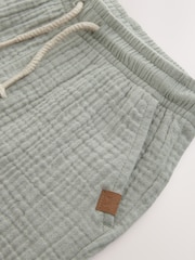 Sage Green Soft Textured Pull On Shorts (3mths-7yrs) - Image 3 of 4