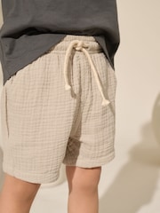 Neutral Soft Textured Pull On Shorts (3mths-7yrs) - Image 1 of 7