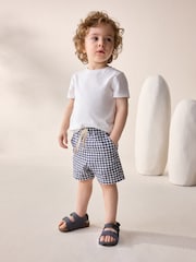Navy/White Gingham Linen Blend Pull-On Shorts (3mths-7yrs) - Image 2 of 7