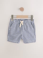 Navy/White Gingham Linen Blend Pull-On Shorts (3mths-7yrs) - Image 4 of 7