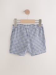 Navy/White Gingham Linen Blend Pull-On Shorts (3mths-7yrs) - Image 5 of 7
