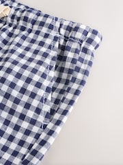 Navy/White Gingham Linen Blend Pull-On Shorts (3mths-7yrs) - Image 6 of 7