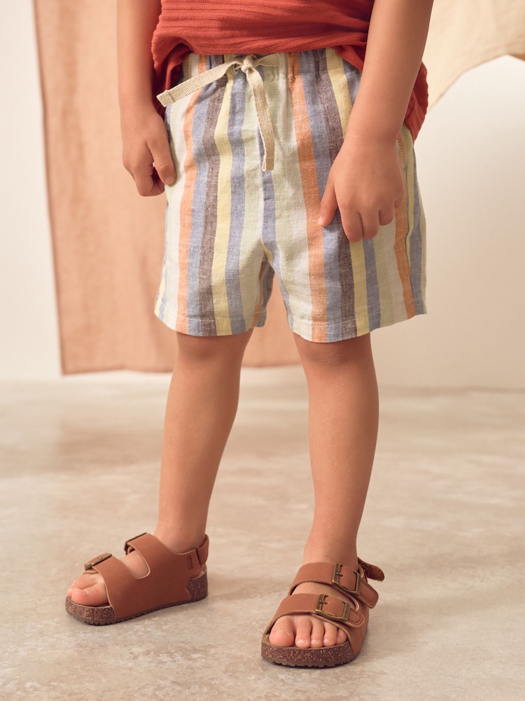 Multi Stripe Linen Blend Pull-On Shorts (3mths-7yrs) - Image 1 of 7 Multi Stripe Linen Blend Pull-On Shorts (3mths-7yrs) - Image 1 of 7