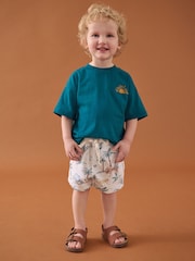Ecru Safari Print Linen Blend Pull-On Shorts (3mths-7yrs) - Image 2 of 8