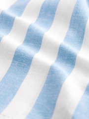 Blue/White Stripe Linen Blend Pull-On Shorts (3mths-7yrs) - Image 8 of 8