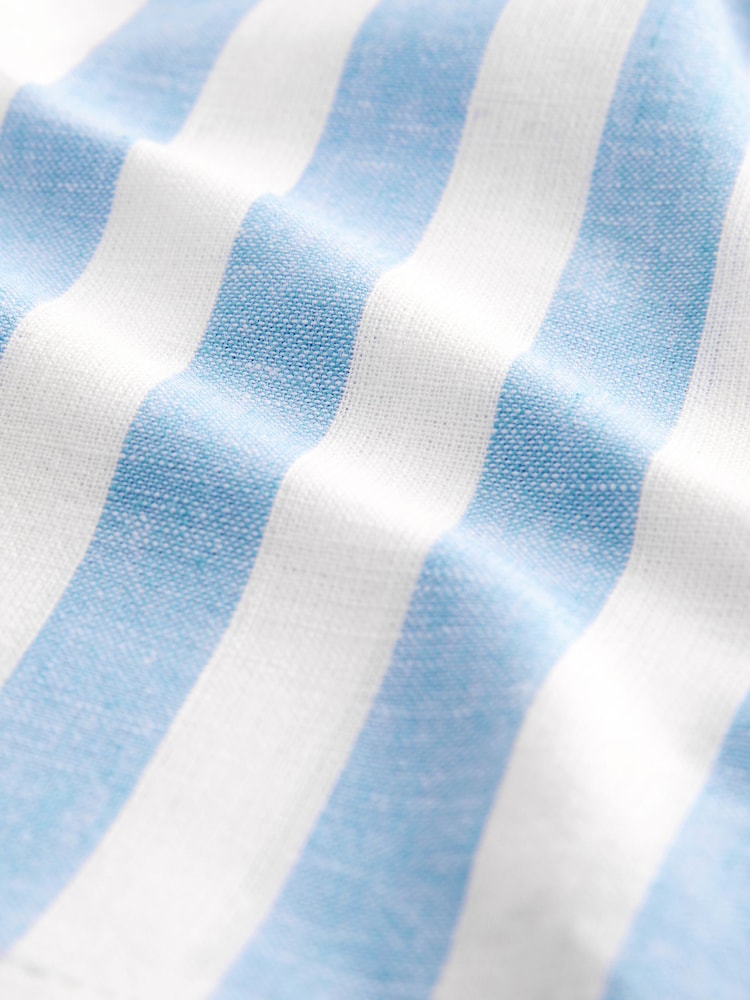 Blue/White Stripe Linen Blend Pull-On Shorts (3mths-7yrs) - Image 8 of 8