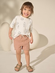 Maro Rugină - Pantaloni scurți texturați cu elastic în talie (3m-7ani) - Image 2 of 8