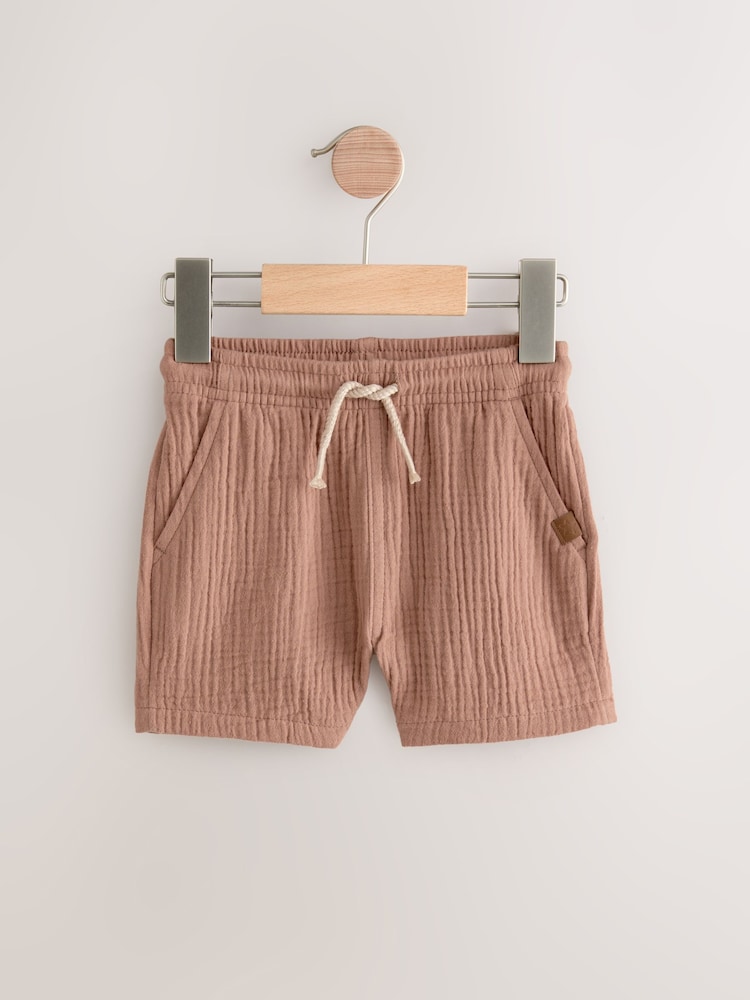 Marron rouille - Soft Textured Pull On Shorts (3mths-7yrs) - Image 5 of 8