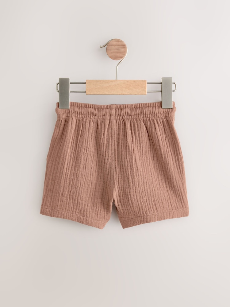 Marron rouille - Soft Textured Pull On Shorts (3mths-7yrs) - Image 6 of 8