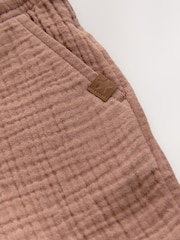 Maro Rugină - Pantaloni scurți texturați cu elastic în talie (3m-7ani) - Image 7 of 8