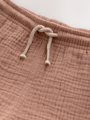 Maro Rugină - Pantaloni scurți texturați cu elastic în talie (3m-7ani) - Image 8 of 8