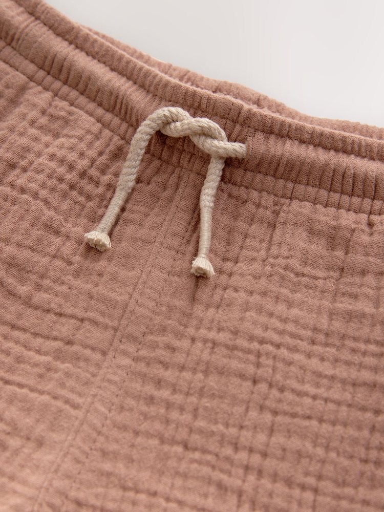 Maro Rugină - Pantaloni scurți texturați cu elastic în talie (3m-7ani) - Image 8 of 8