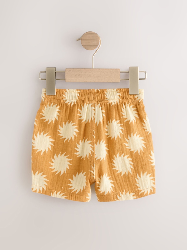 Ochre Yellow Printed Soft Textured Pull On Shorts (3mths-7yrs) - Image 6 of 8