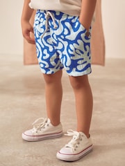 Imprimée bleue - Soft Textured Pull On Shorts (3mths-7yrs) - Image 1 de 8