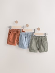 Orange/Sage/Blue Pull On Shorts 3 Pack (3mths-7yrs) - Image 1 of 7