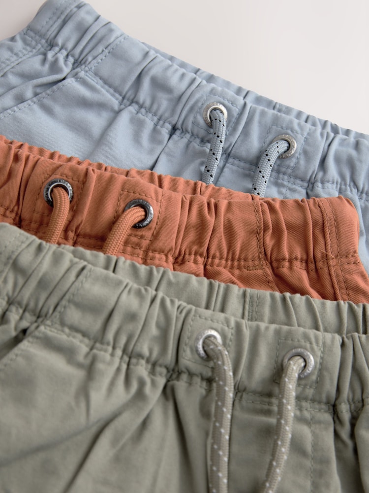 Orange/Sage/Blue Pull On Shorts 3 Pack (3mths-7yrs) - Image 6 of 7