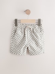 Sage/Stone/Neutral Check Pull On Shorts 3 Pack (3mths-7yrs) - Image 2 of 8