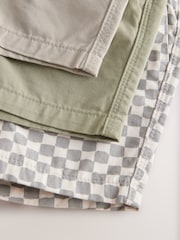 Sage/Stone/Neutral Check Pull On Shorts 3 Pack (3mths-7yrs) - Image 6 of 8