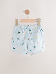 Stone/Chambray/Dino Printed Pull On Shorts 3 Pack (3mths-7yrs) - Image 2 of 6