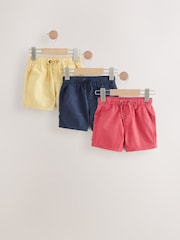 Navy/Red/Yellow Pull On Shorts 3 Pack (3mths-7yrs) - Image 1 of 7