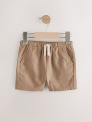 Chambray/Tan/Ecru Stripe Linen Blend Shorts 3 Pack (3mths-7yrs) - Image 3 of 7