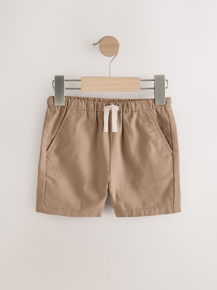 Chambray/Tan/Écru Rayé - Lot de 3 shorts en lin Blend (3mois à7ans) - Image 3 of 7