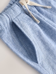 Chambray/Tan/Ecru Stripe Linen Blend Shorts 3 Pack (3mths-7yrs) - Image 7 of 7