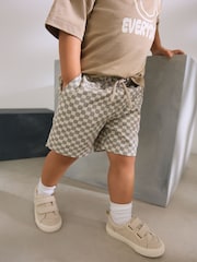 Neutral Checkerboard Pull On Shorts (3mths-7yrs) - Image 1 of 7