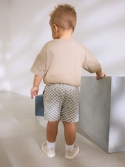 Neutral Checkerboard Pull On Shorts (3mths-7yrs) - Image 2 of 7