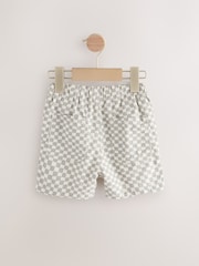 Neutral Checkerboard Pull On Shorts (3mths-7yrs) - Image 6 of 7