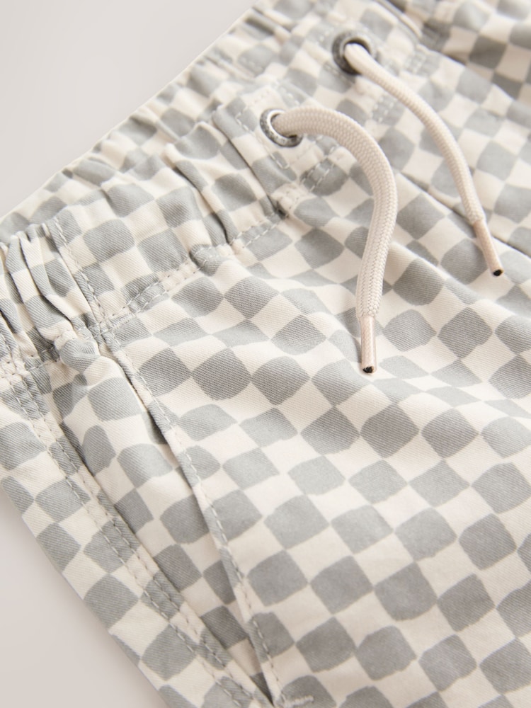 Neutral Checkerboard Pull On Shorts (3mths-7yrs) - Image 7 of 7