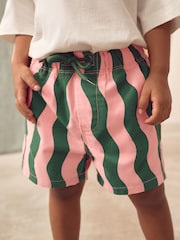 Green/Pink Stripe Pull On Shorts (3mths-7yrs) - Image 1 of 6