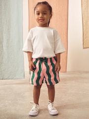 Green/Pink Stripe Pull On Shorts (3mths-7yrs) - Image 2 of 6