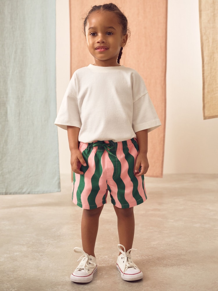 Green/Pink Stripe Pull On Shorts (3mths-7yrs) - Image 2 of 6