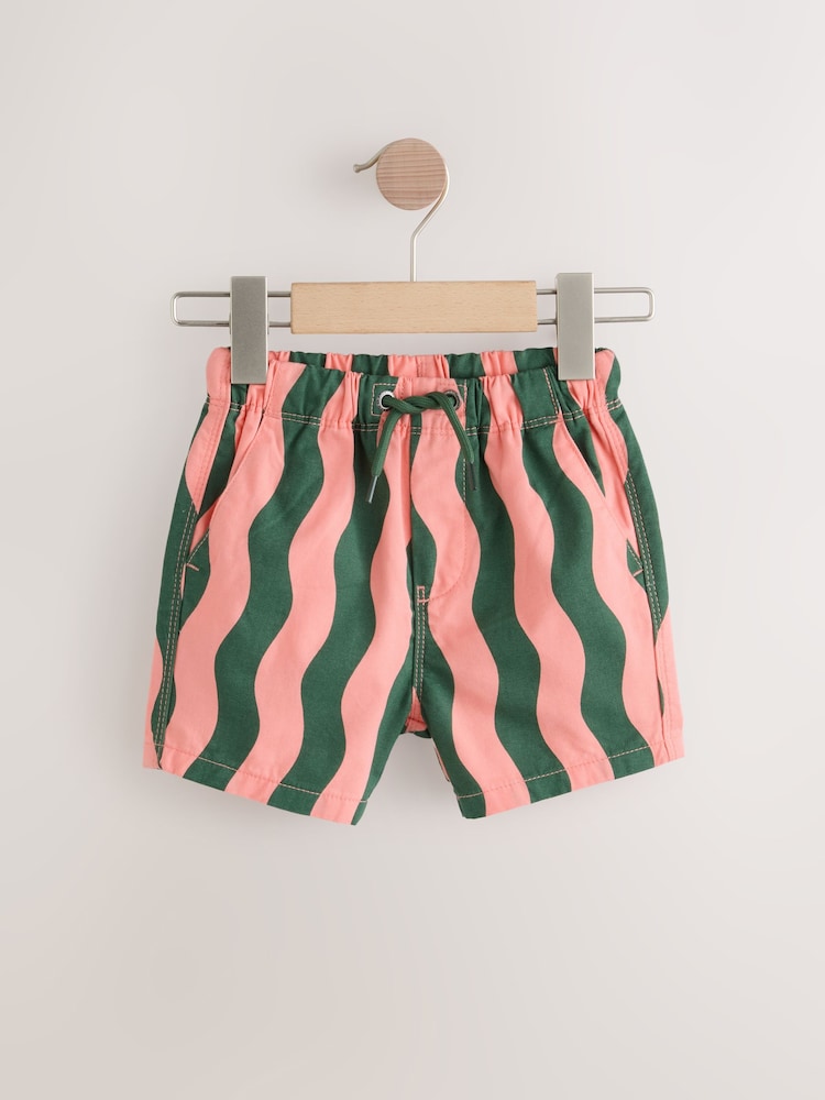 Vert/Rose Rayé - Short à enfiler (3mois à7ans) - Image 4 of 6