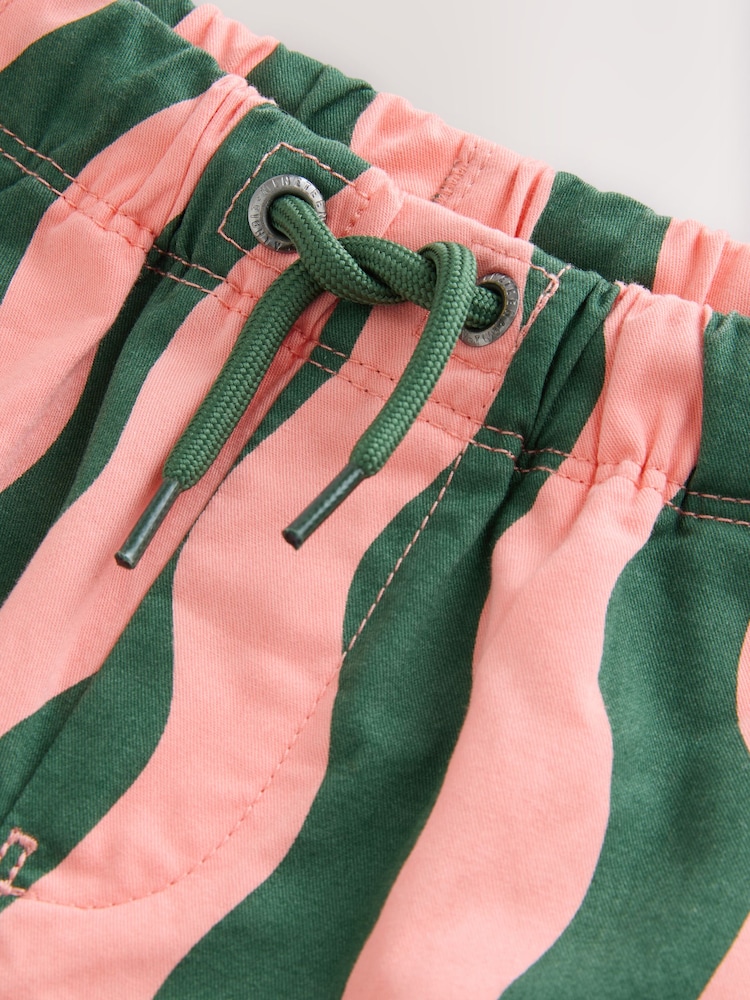 Vert/Rose Rayé - Short à enfiler (3mois à7ans) - Image 5 of 6