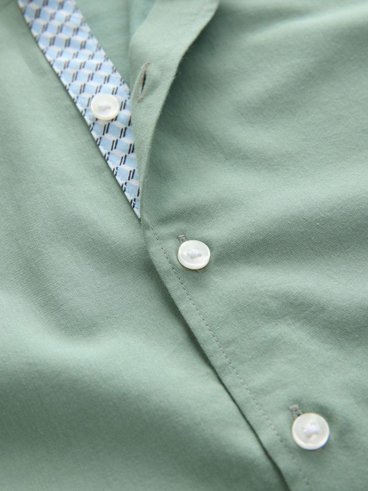 Green 100% Cotton Pima Short Sleeves Shirt - Image 4 of 4